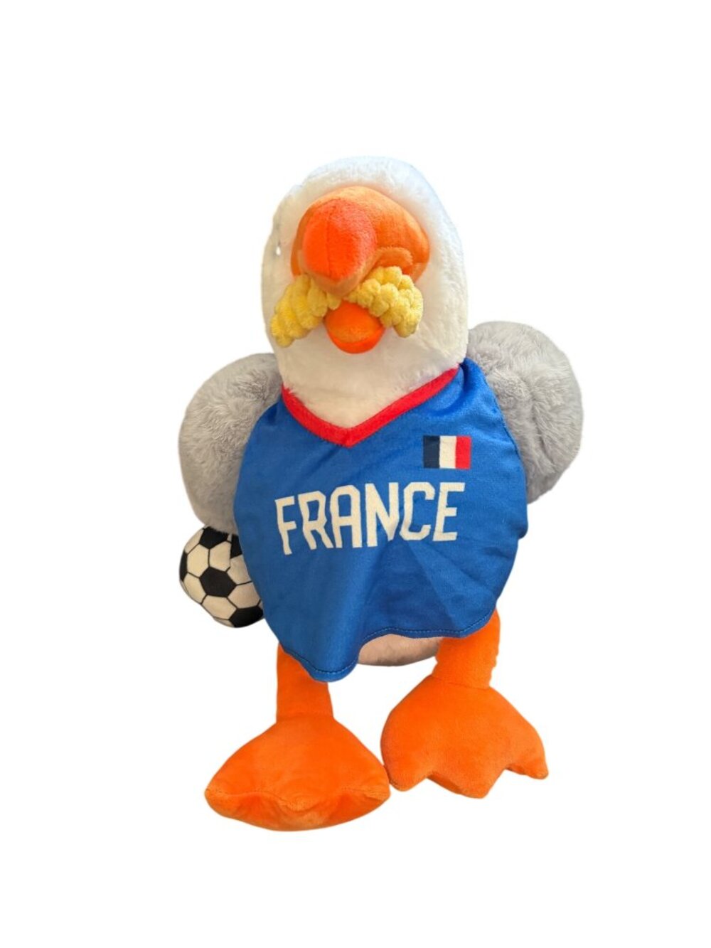Fiesta France Soccer Seagull Plush Toy With Blue Shirt & Soccer Ball